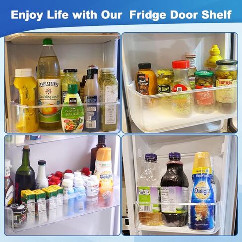 DA97-12657A Refrigerator Door Shelf Bin Replacement Compatible with Samsung Fridge（Left Side),Fridge Door Shelf with 1pc Food Container,Part No. DA63-07104A,DA63-06867A,AP5621270,2813223,PS4176661 in Saudi Arabia
