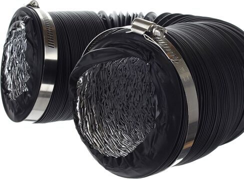 Flexible Clothes Dryer Duct - 10 Foot by 4 Inch | Includes 2 Premium Screw Clamps in Kuwait