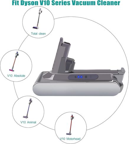 Rocivic 4.0Ah V10 استبدال بطارية دايسون، متوافق مع SV12 Motorhead V10 Fluffy V10 Animal V10 المطلق V10 Cyclone V10 Total Clean Cordless Stick Vacuum Cleaner in Kuwait