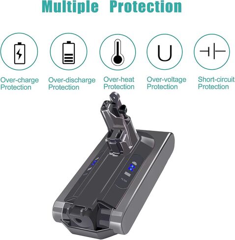 Rocivic 4.0Ah V10 استبدال بطارية دايسون، متوافق مع SV12 Motorhead V10 Fluffy V10 Animal V10 المطلق V10 Cyclone V10 Total Clean Cordless Stick Vacuum Cleaner in Kuwait
