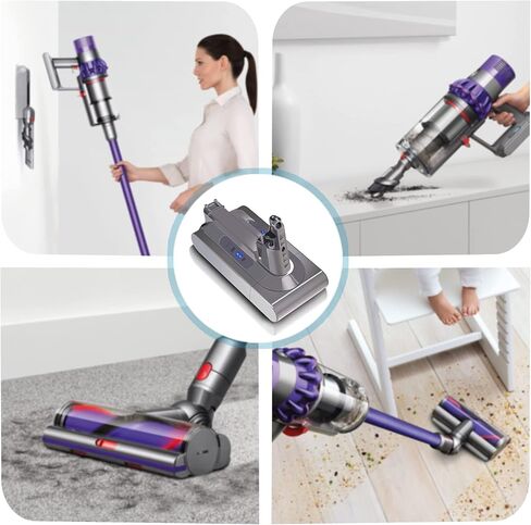 Rocivic 4.0Ah V10 استبدال بطارية دايسون، متوافق مع SV12 Motorhead V10 Fluffy V10 Animal V10 المطلق V10 Cyclone V10 Total Clean Cordless Stick Vacuum Cleaner in Kuwait