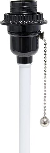 Limelights LT2024-NAV Brushed Steel Stick Table Desk Lamp with Charging Outlet and Drum Fabric Shade, Navy in Saudi Arabia