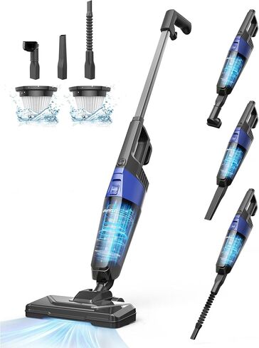 مكنسة كهربائية عصا أسبيرون، مكنسة كهربائية صغيرة مع شفط قوي 20 كيلو باسكال وكوب غبار 0.88 كيو تي وسلك طاقة 32 قدم، مكنسة كهربائية محمولة خفيفة الوزن بدون كيس 5 في 1 للسجاد والأرضيات للحيوانات الأليفة in Kuwait