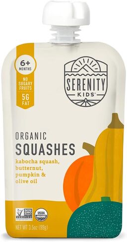 Serenity Kids 6+ Months Certified Organic Baby Food Pouches Veggie Puree Variety Pack 18 count- No Sugary Fruits/Added Sugar - Allergen Free - 3.5 Ounce BPA-Free Bag - Variety Pack - Baby Food Veggies Puree in Saudi Arabia