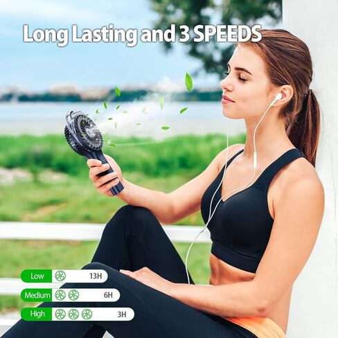 مروحة رذاذ محمولة محمولة من جراندفاست، مروحة رذاذ الماء تعمل ببطارية قابلة لإعادة الشحن للسفر في الهواء الطلق والمكتب المنزلي (أزرق) in Kuwait