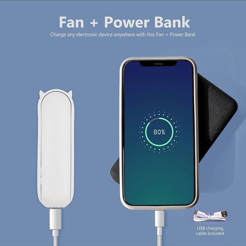 Handheld Mini Fan, 2 Speed Portable Fan, Rechargeable Hand Fan With Power Bank, Pink Personal Fan For Women & Kids, Quiet Table & Desk Fan For Office, Foldable USB Fan Great For Travel, Outdoors in Saudi Arabia