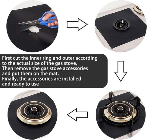DGHAOP Stove Burner Cover 4 in 1 High Temperature Resistant Stove Burner Liners 270x270mm Gas Stove Protector for Gas Cooktop in Saudi Arabia