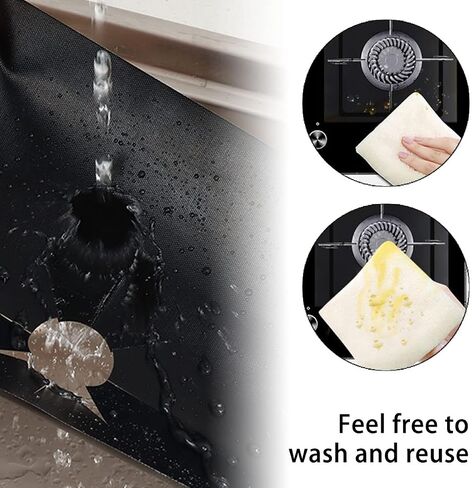 DGHAOP Stove Burner Cover 4 in 1 High Temperature Resistant Stove Burner Liners 270x270mm Gas Stove Protector for Gas Cooktop in Saudi Arabia