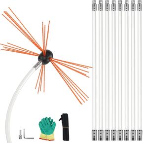 مجموعة تنظيف المدخنة بطول 26 قدم من NEAGLORY، فرشاة مدخنة مع قضبان مرنة من النايلون، مجموعة تنظيف المدخنة لمداخن الموقد، 8 قضبان in Kuwait