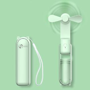 GDQ مروحة جيب صغيرة محمولة، مروحة محمولة، مروحة قابلة للطي، مروحة صغيرة مع USB قابلة لإعادة الشحن وبنك الطاقة، سرعة مروحة شخصية هادئة قابلة للتعديل للأطفال والفتيات والنساء والسفر الداخلي والخارجي (أخضر) in Kuwait
