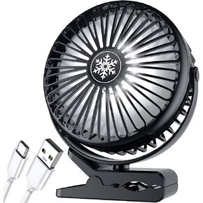 10000mAh Portable Clip on Fan Rechargeable, Battery Operated Desk Fan Clip on Fan with LED Light, 3 Modes 360° Rotation Personal USB Small Fan for Outdoor Camping Golf Cart Indoor Gym Treadmill Office in Saudi Arabia