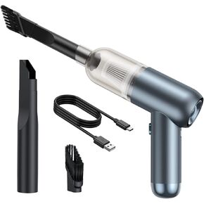 مكنسة كهربائية محمولة من LEMOISTAR، مكنسة كهربائية صغيرة للسيارة بدون سلك بقوة شفط 6000 باسكال، بطارية قابلة لإعادة الشحن، مكنسة يدوية خفيفة الوزن للمنزل والسيارة/المكتب - أسود in Kuwait