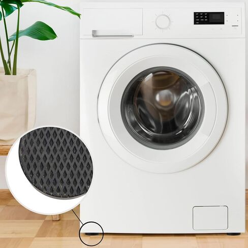 4 عبوات من وسادات مضادة للاهتزاز لدعم الغسالة، مطاط أسود (3.25 × 1.25 بوصة) in Kuwait