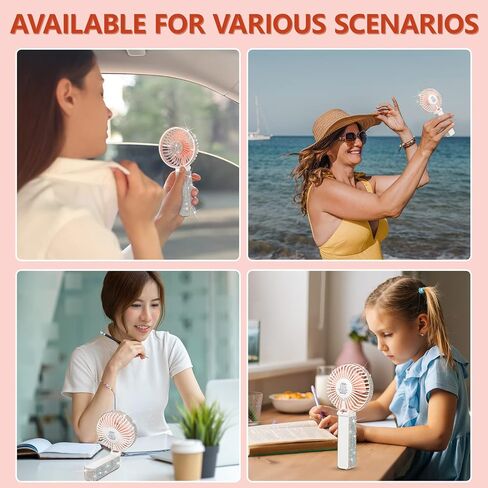 Mudder Mini Handheld Fan Portable USB Fan Crystal Rhinestone Rechargeable Fan Pink Fan Battery Operated Small Fan Folding Personal Fan for Girls Women Outdoor Travel Indoor Makeup Office Room in Saudi Arabia