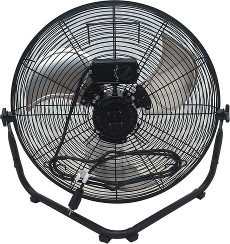 iLiving 18" Rechargeable Battery Operated Camping Floor Fan, High Velocity Portable Outdoor Fan with Metal Blade, With Built-in Lithium Battery for Whole Day Usage, 18 Inches, Military Green in Saudi Arabia