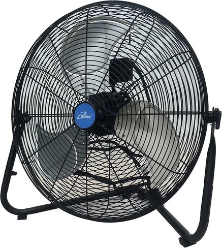 iLiving 18" Rechargeable Battery Operated Camping Floor Fan, High Velocity Portable Outdoor Fan with Metal Blade, With Built-in Lithium Battery for Whole Day Usage, 18 Inches, Military Green in Saudi Arabia