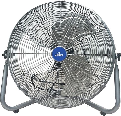 iLiving 18" Rechargeable Battery Operated Camping Floor Fan, High Velocity Portable Outdoor Fan with Metal Blade, With Built-in Lithium Battery for Whole Day Usage, 18 Inches, Military Green in Saudi Arabia