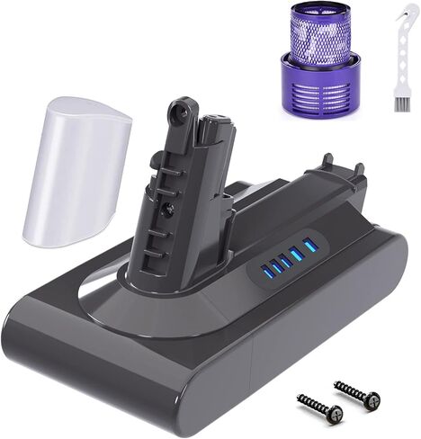 POWTREE Upgraded 6.0Ah V10 SV12 Battery 7-Cell 206340 Replacement Compatible with Dyson V10 Animal/Absolute/Motorhead/Fluffy/SV12 Handheld Cordless Vacuum Cleaner Li-ion 969352-02 Battery in Saudi Arabia