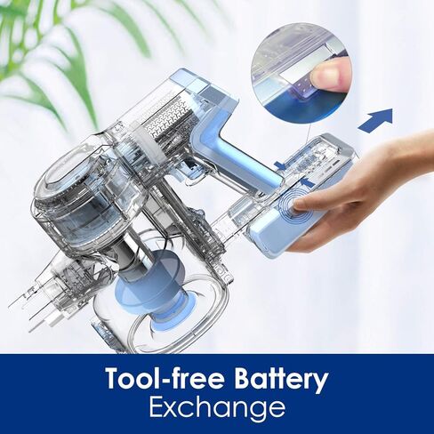 بطارية بديلة من Tineco لـ A11 Hero وA11 Hero EX وA11 Tango، بطارية بديلة للمكنسة الكهربائية اللاسلكية - 21.6 فولت 2500 مللي أمبير في الساعة باللون الأزرق الفضائي in Kuwait