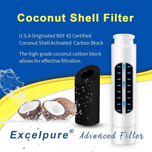 EXCELPURE Refrigerator Water Filter, Compatible with Frigidaire EPTWFU01, EWF02, Pure Source Ultra II, 3 PACK in Saudi Arabia