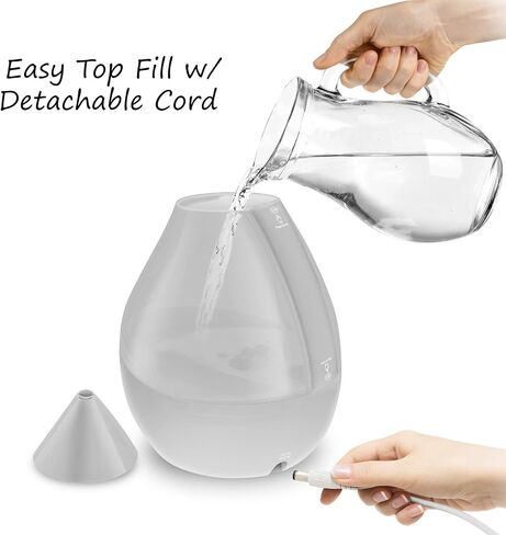 Crane Ultrasonic Humidifiers for Bedroom and Office, 1 Gallon 4-in-1 Cool Mist Air Humidifier for Large Room and Home, Humidifier Filters Optional, Grey in Saudi Arabia