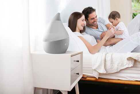 Crane Ultrasonic Humidifiers for Bedroom and Office, 1 Gallon 4-in-1 Cool Mist Air Humidifier for Large Room and Home, Humidifier Filters Optional, Grey in Saudi Arabia