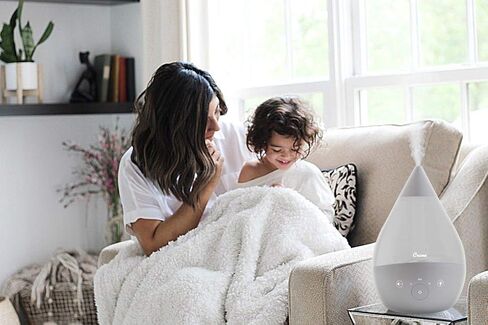 Crane Ultrasonic Humidifiers for Bedroom and Office, 1 Gallon 4-in-1 Cool Mist Air Humidifier for Large Room and Home, Humidifier Filters Optional, Grey in Saudi Arabia