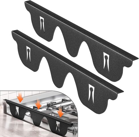 أغطية فجوة الموقد من ZXMOTO - قطعتان من واقيات الفجوة الجانبية للموقد من الفولاذ المقاوم للصدأ، غطاء فجوة فرن المطبخ مقاس 23.5 بوصة، حشو الفجوة بين الموقد والعداد (أسود) in Kuwait