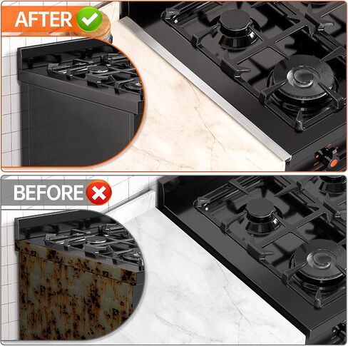ZXMOTO Stove Gap Covers - 2PCS Stainless Steel Stove Side Gap Guards, 23.5 Inch Kitchen Oven Gap Cover, Gap Filler Between Stove and Counter (Black) in Saudi Arabia