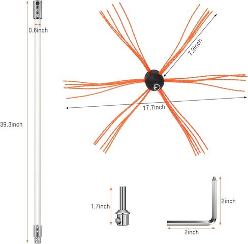 مجموعة تنظيف المدخنة بطول 26 قدم من NEAGLORY، فرشاة مدخنة مع قضبان مرنة من النايلون، مجموعة تنظيف المدخنة لمداخن الموقد، 8 قضبان in Kuwait