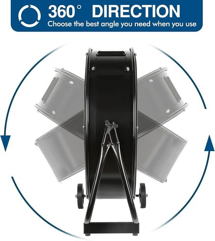 BILT HARD 7800 CFM 24" Variable Speed High Velocity Drum Fan, 360°Adjustable Tilt, DC Motor Industrial Heavy Duty Industrial Shop Fan for Warehouse, Workshops, Garage, Factory, and Basement - UL Listed in Kuwait