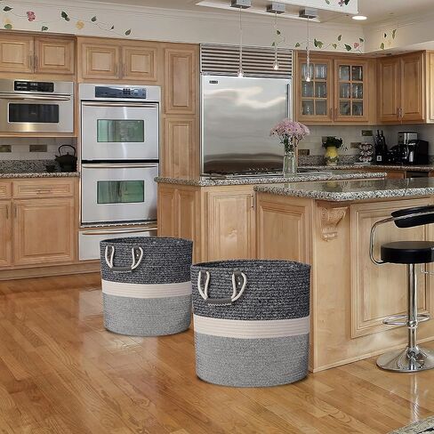 DS HappyLiving 100% قطن طبيعي 18x18 XXL سلة بطانية خوص سلة لرمي بطانية كبيرة جدًا سلة خوص بطانية حامل غرفة المعيشة in Saudi Arabia