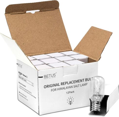 Betus Original Replacement Long Lasting 15 Watt Dimmable E12 Socket Warm White Salt Lamp Bulb Candle Warmers - Value Pack of 12 in Saudi Arabia