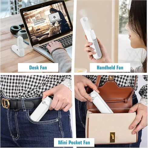 GDQ Portable Small Pocket Fan,Handheld Fan,Foldable Fan, Mini Fan With USB Rechargeable&Power Bank,Quiet Personal Fan Speed Adjustable for Stylish Kids Girls Women Indoor Outdoor Travel（Green） in Saudi Arabia