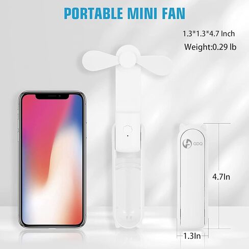 GDQ Portable Small Pocket Fan,Handheld Fan,Foldable Fan, Mini Fan With USB Rechargeable&Power Bank,Quiet Personal Fan Speed Adjustable for Stylish Kids Girls Women Indoor Outdoor Travel（Green） in Saudi Arabia