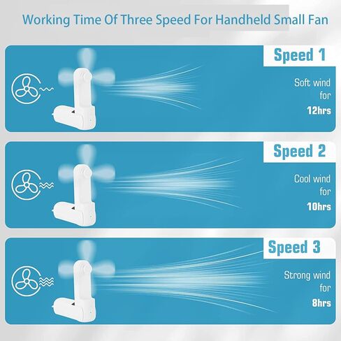 GDQ Portable Small Pocket Fan,Handheld Fan,Foldable Fan, Mini Fan With USB Rechargeable&Power Bank,Quiet Personal Fan Speed Adjustable for Stylish Kids Girls Women Indoor Outdoor Travel（Green） in Saudi Arabia