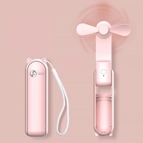GDQ Portable Small Pocket Fan,Handheld Fan,Foldable Fan, Mini Fan With USB Rechargeable&Power Bank,Quiet Personal Fan Speed Adjustable for Stylish Kids Girls Women Indoor Outdoor Travel（Green） in Saudi Arabia