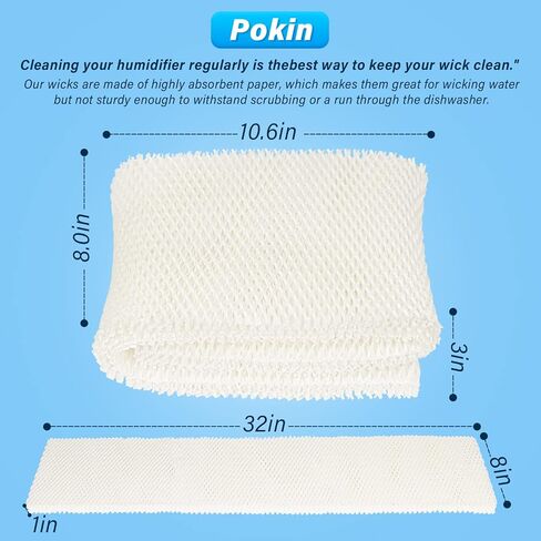 فلاتر Pokin MAF1 تمتص الرطوبة من أجل العناية بالهواء/إيسيك إير/ترطيب الهواء MA1201 MAF-1 MA0950، 1200، 1201، 09500، كنمور 14906، 14410، 14411، فلتر فتيل مرطب (2 عبوة) in Saudi Arabia