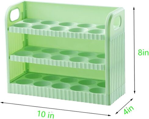 حاوية صينية تخزين حامل البيض للثلاجة، منظم البيض للثلاجة، حاوية صينية بيض للثلاجة مكونة من 3 طبقات (30 شبكة) in Kuwait