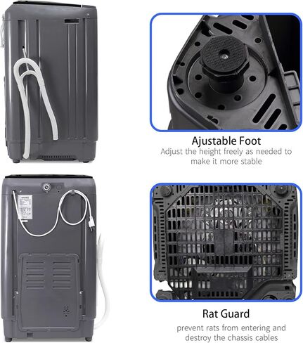Anukis Fully Automatic Portable Washing Machine, 13 lbs Capacity Compact Laundry Washer with Drain Pump 10 Wash Program & 8 Water Levels for Apartment, Dorm, RV, Gold in Saudi Arabia