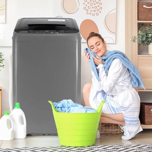 Anukis Fully Automatic Portable Washing Machine, 13 lbs Capacity Compact Laundry Washer with Drain Pump 10 Wash Program & 8 Water Levels for Apartment, Dorm, RV, Gold in Saudi Arabia