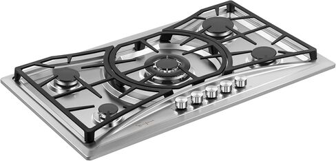Empava 36 Inch Gas Cooktop with 5 Italy Sabaf Sealed Burners NG/LPG Convertible in Stainless Steel Model 2020 in Saudi Arabia