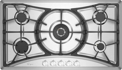 Empava 36 Inch Gas Cooktop with 5 Italy Sabaf Sealed Burners NG/LPG Convertible in Stainless Steel Model 2020 in Saudi Arabia
