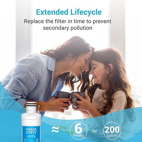 AQUA CREST LT1000PC ADQ747935 MDJ64844601 NSF Certified Refrigerator Water Filter, Replacement for LG® LT1000P®, LT1000PC, LT1000PCS, ADQ74793501, ADQ74793502, Kenmore 469980, 9980, Pack of 3 in Saudi Arabia