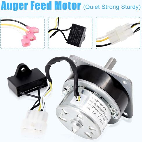 Adviace 812-4421 Auger Feed Motor for Quadrafire/Quadra-Fire Classic Bay 1200, Castile, Santa Fe Pellet Stove, 2.4 RPM Auger Motor for Heatilator CAB50 & PS50 Pellet Stove. in Saudi Arabia
