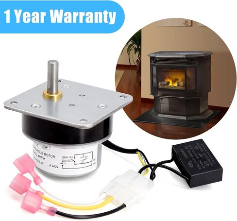 Adviace 812-4421 Auger Feed Motor for Quadrafire/Quadra-Fire Classic Bay 1200, Castile, Santa Fe Pellet Stove, 2.4 RPM Auger Motor for Heatilator CAB50 & PS50 Pellet Stove. in Saudi Arabia