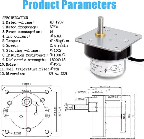 Adviace 812-4421 Auger Feed Motor for Quadrafire/Quadra-Fire Classic Bay 1200, Castile, Santa Fe Pellet Stove, 2.4 RPM Auger Motor for Heatilator CAB50 & PS50 Pellet Stove. in Saudi Arabia