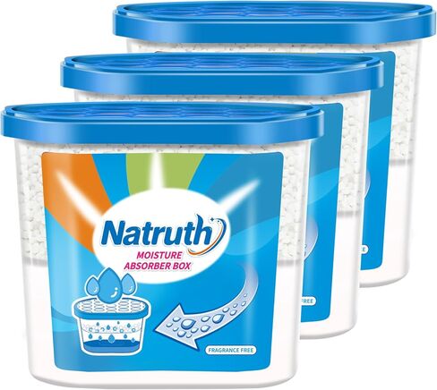 NATRUTH 21.5oz-3 عبوات ممتصة للرطوبة، 1000 مل * 3 رائحة اللافندر، مزيل رطوبة خزانة محمول، دلو ممتص مزيل للرائحة، ماص للرطوبة، مزيل رطوبة الهواء النظيف للخزانة والحمامات والمطبخ والدراسة والقوارب والمركبات الترفيهية والمزيد in Kuwait