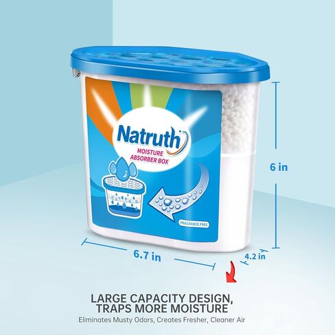 NATRUTH 21.5oz-3 عبوات ممتصة للرطوبة، 1000 مل * 3 رائحة اللافندر، مزيل رطوبة خزانة محمول، دلو ممتص مزيل للرائحة، ماص للرطوبة، مزيل رطوبة الهواء النظيف للخزانة والحمامات والمطبخ والدراسة والقوارب والمركبات الترفيهية والمزيد in Kuwait