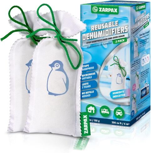 Household Mini Moisture Absorbers | 5.5oz SET OF 2 Reusable Dehumidifier Bags | Closet Humidity Absorber | Absorbs Moisture Damp Bad Odours | Closet Dehumidifier 100% Leakproof in Saudi Arabia